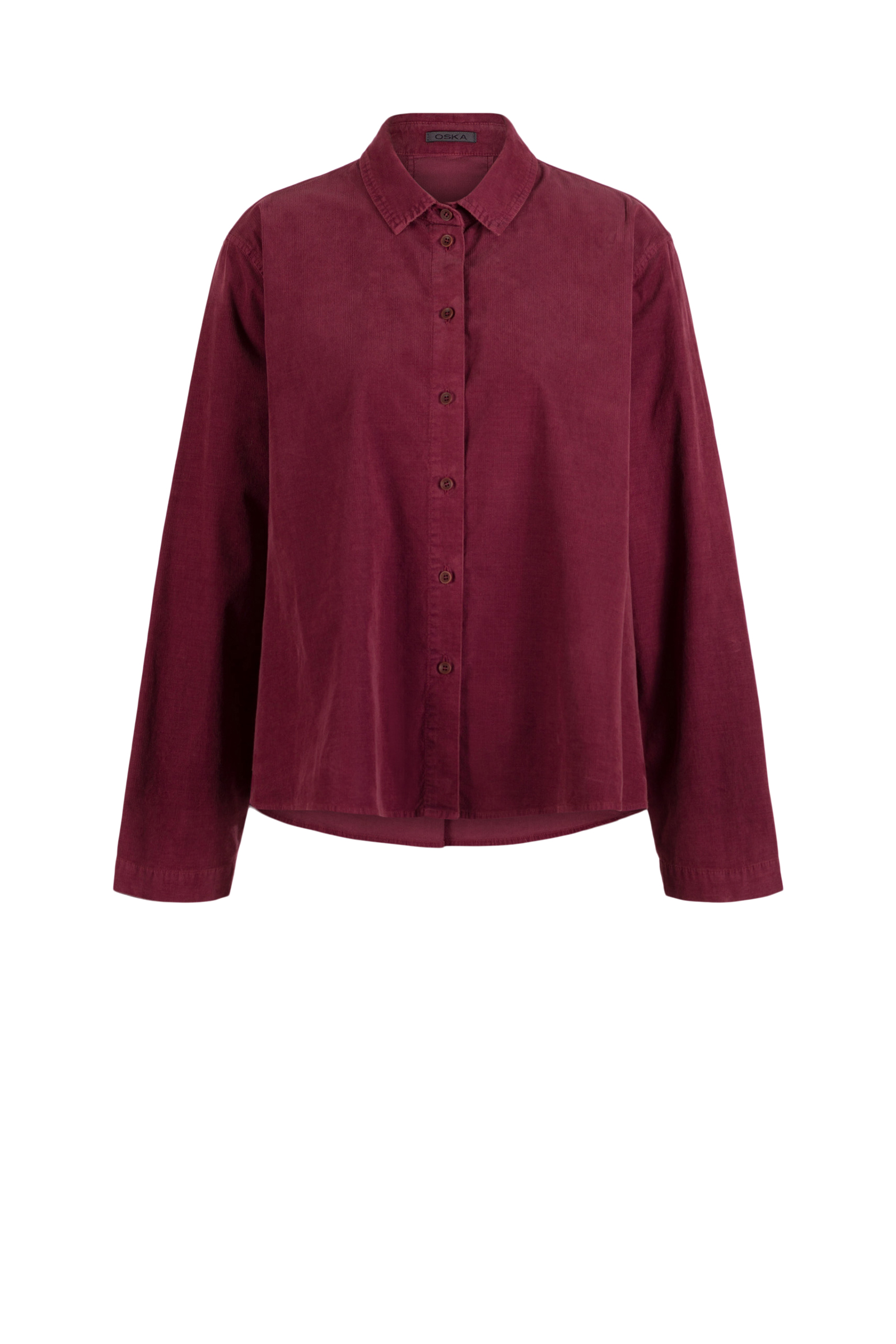 Blouse 517 Red Cotton needlecord with stretch