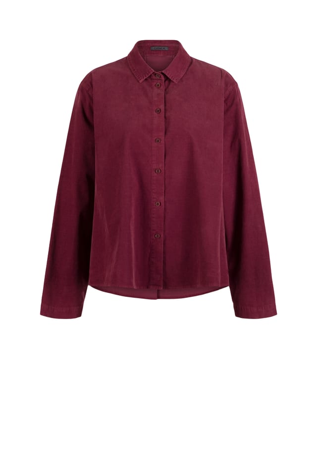 Blouse 517 - Cotton needlecord with stretch - 252REDWOOD - 10250710089