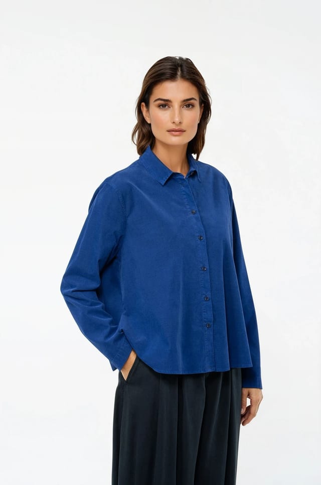 Bluse 517 - Elastischer Baumwoll-Feincord - 10250710089