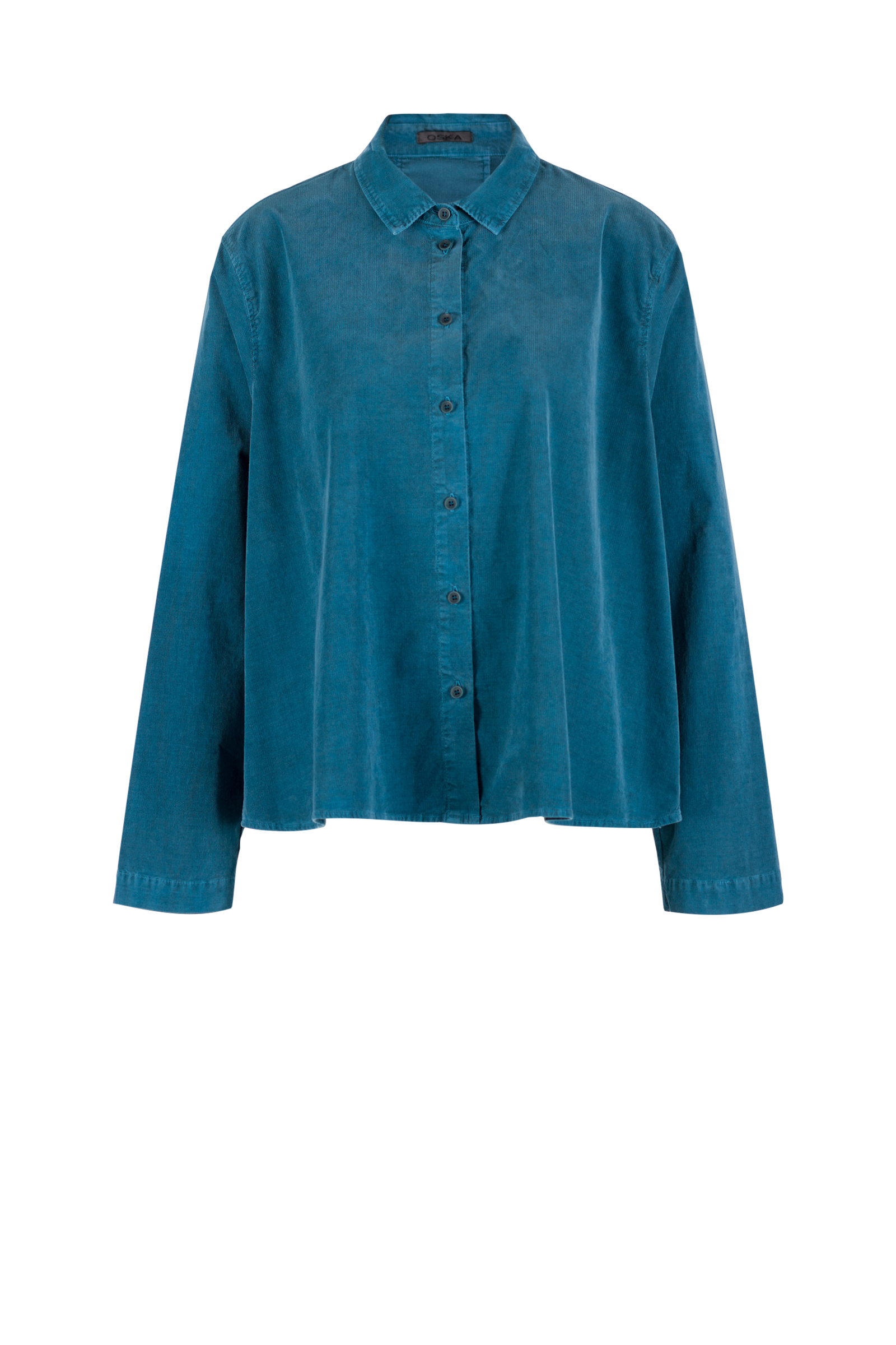 Blouse 517 Blue Cotton needlecord with stretch