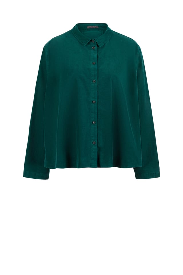 Bluse 517 - Elastischer Baumwoll-Feincord - 682BOTTLE - 10250710089