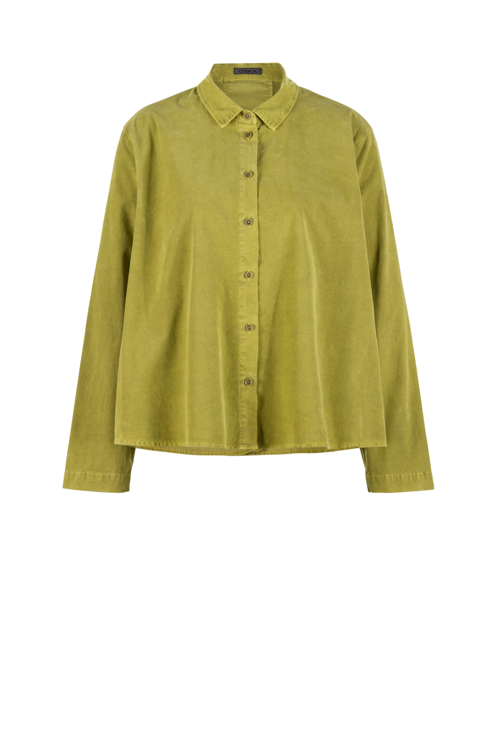 Blouse 517 Green Cotton needlecord with stretch