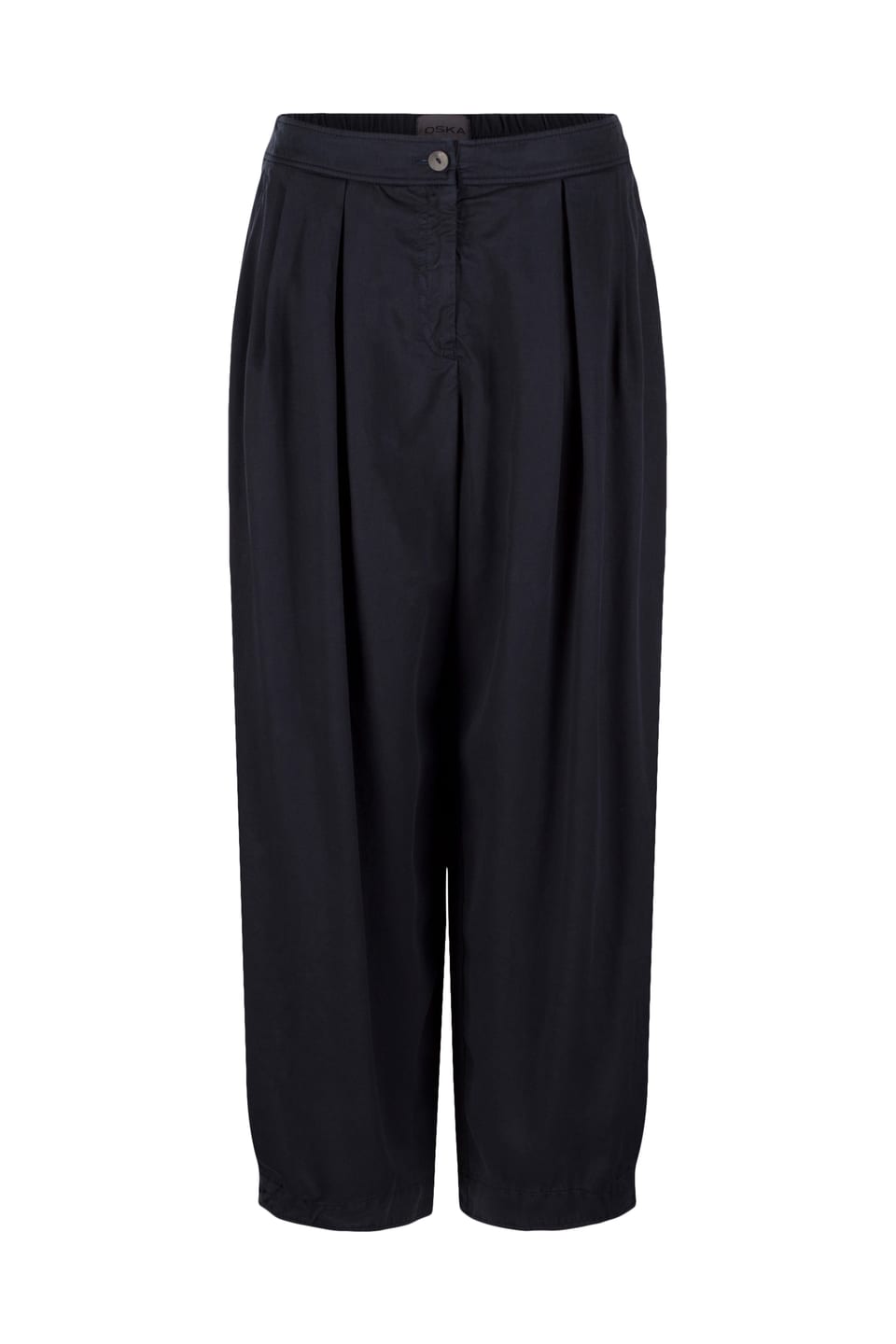 Trousers 527 - Pure lyocell piqué - 490NAVY - 10250710090