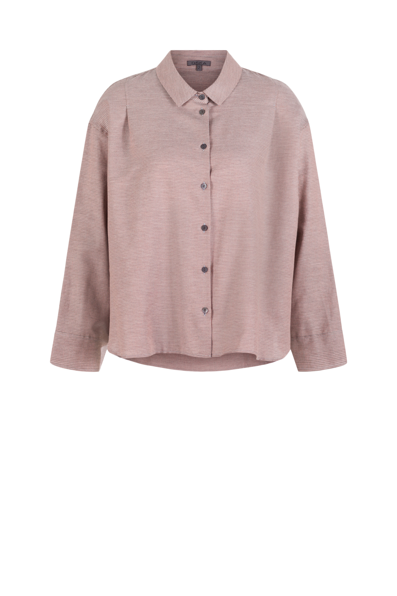 Blouse 521 Brown Cotton cashmere houndstooth