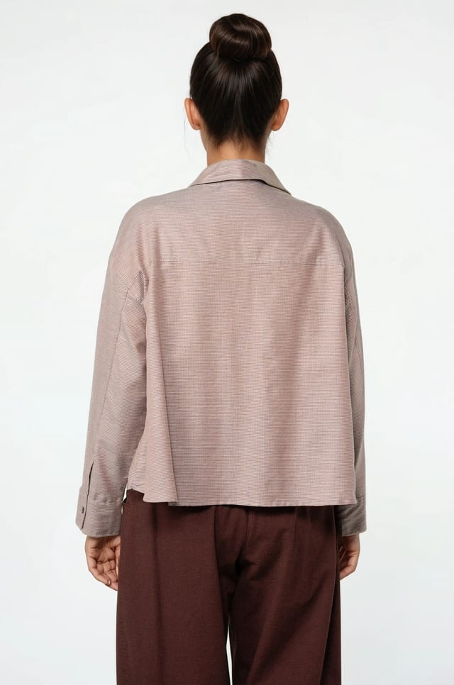 Blouse 521 - Katoen/cashmere pied-de-poule - 270TERRA - 10250710091