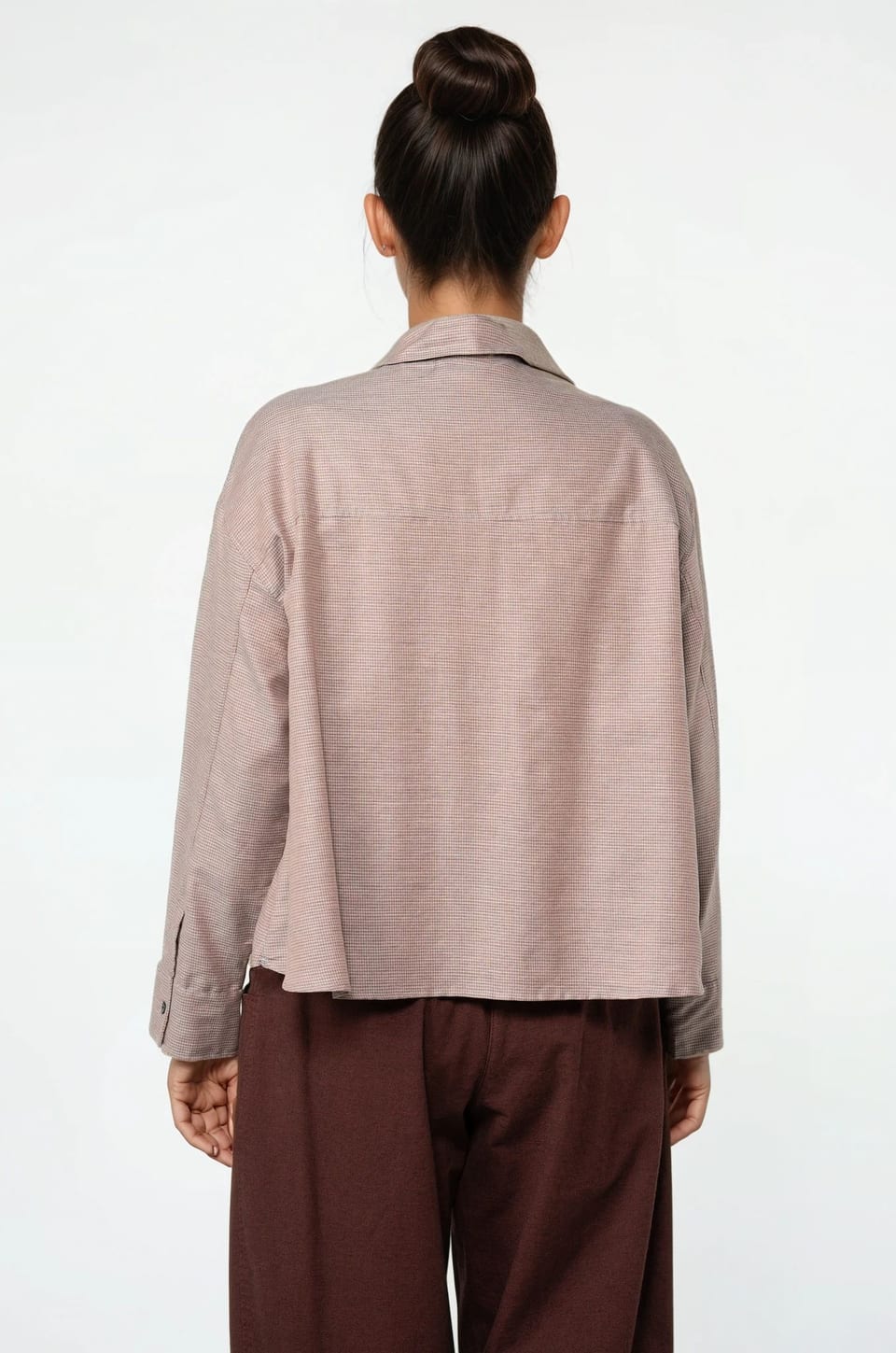 Blouse 521 - Cotton cashmere houndstooth - 270TERRA - 10250710091