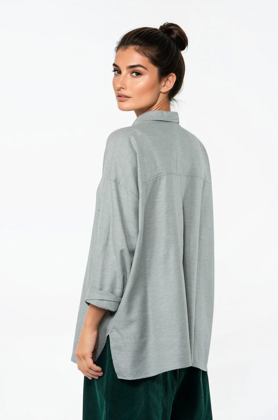 Blouse 518 - Cotton cashmere houndstooth - 640THISTLE - 10250710092