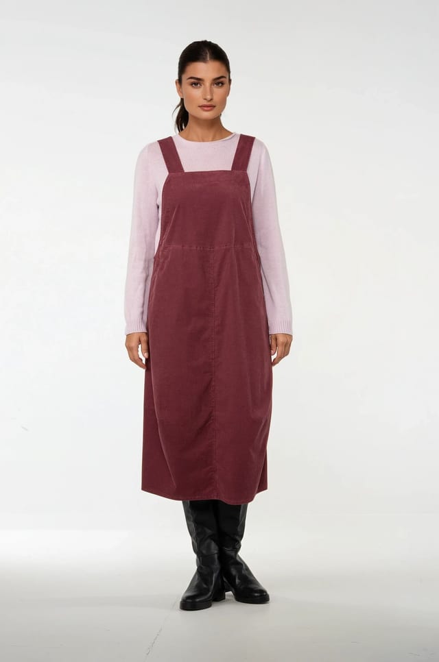 Kjole 508 - Bomuld needlecord med stretch - 252REDWOOD - 10250710094