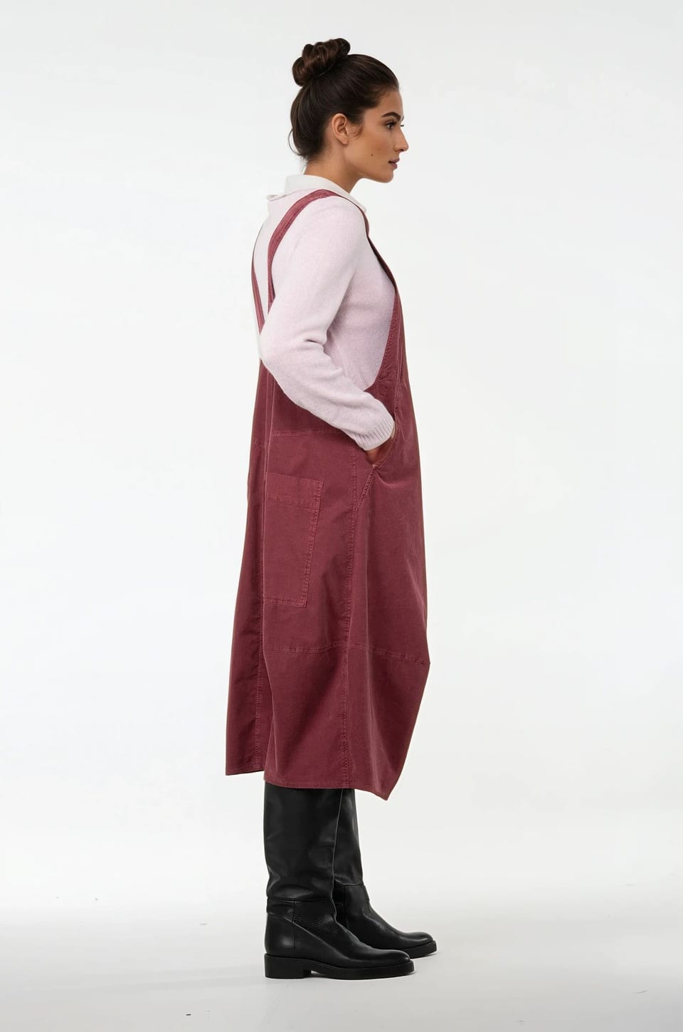 Dress 508 - Cotton needlecord with stretch - 252REDWOOD - 10250710094