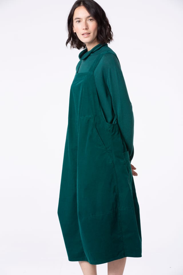 Dress 508 - Cotton needlecord with stretch - 682BOTTLE - 10250710094