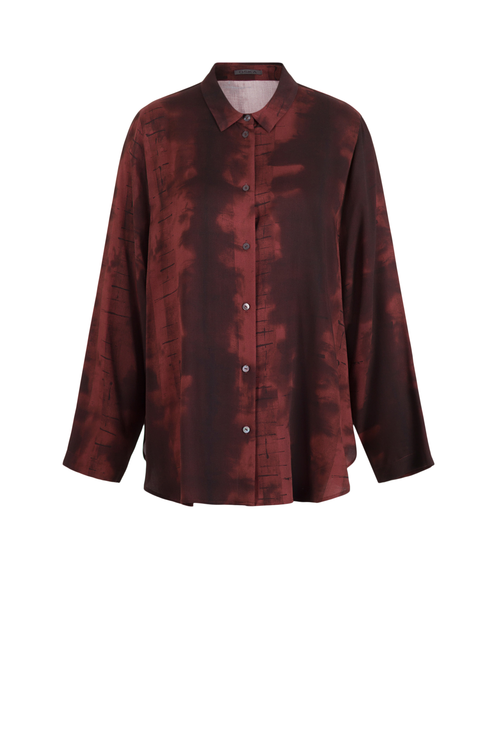 Blouse 519 Brown Print on pure viscose