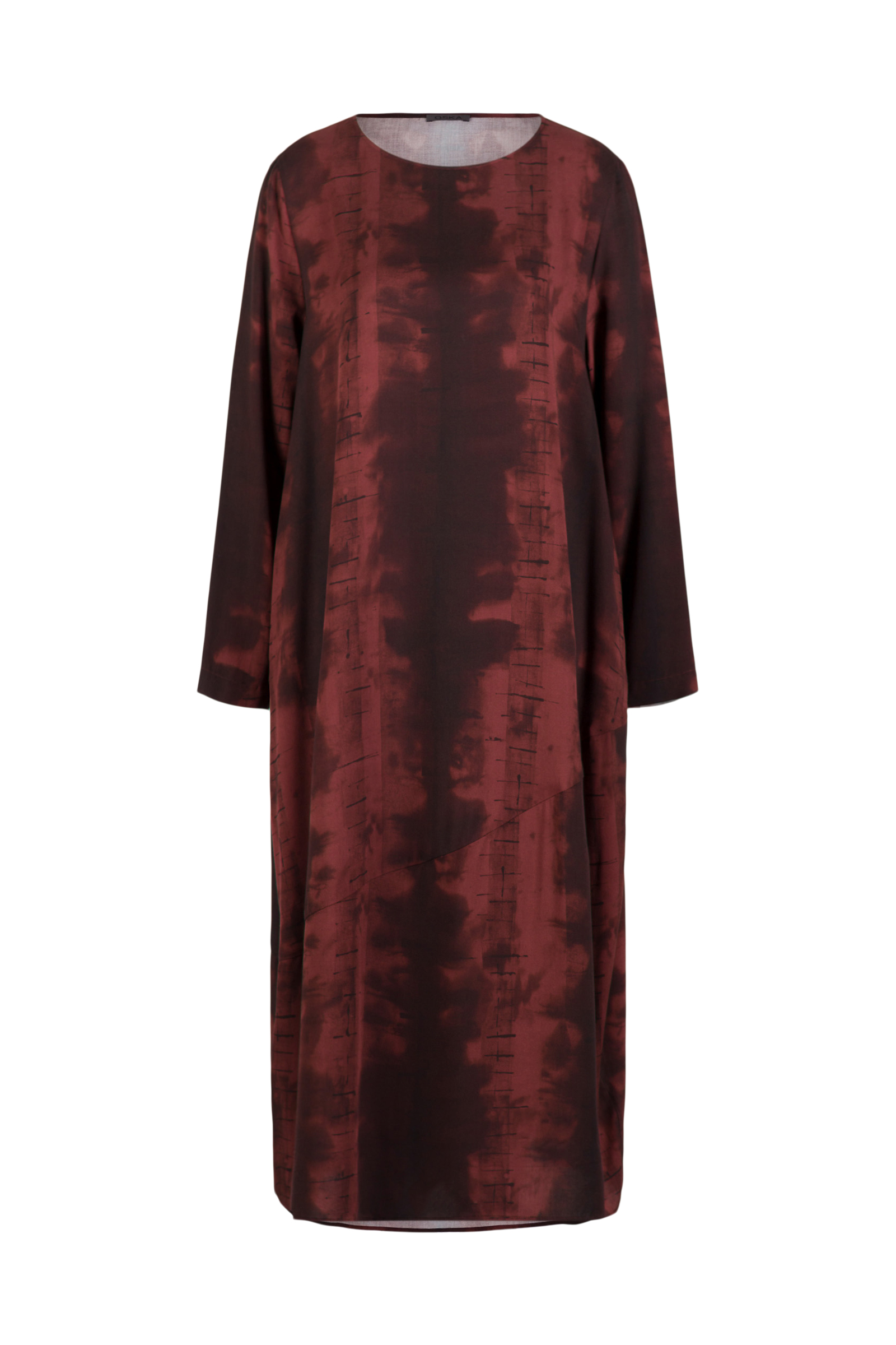 Dress 509 Brown Print on pure viscose