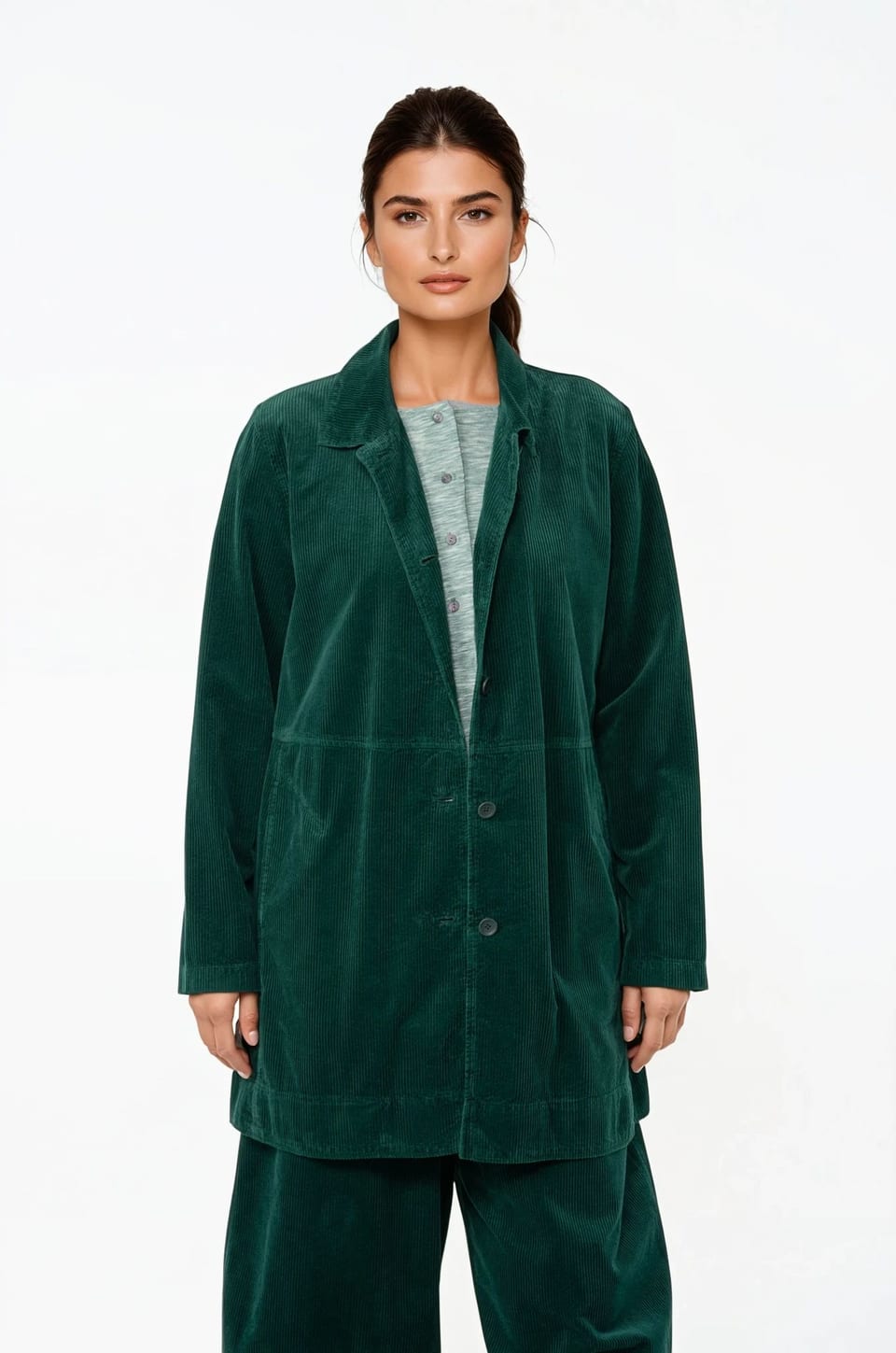 Jacket 513 - Pure cotton corduroy - 682BOTTLE - 10250710097