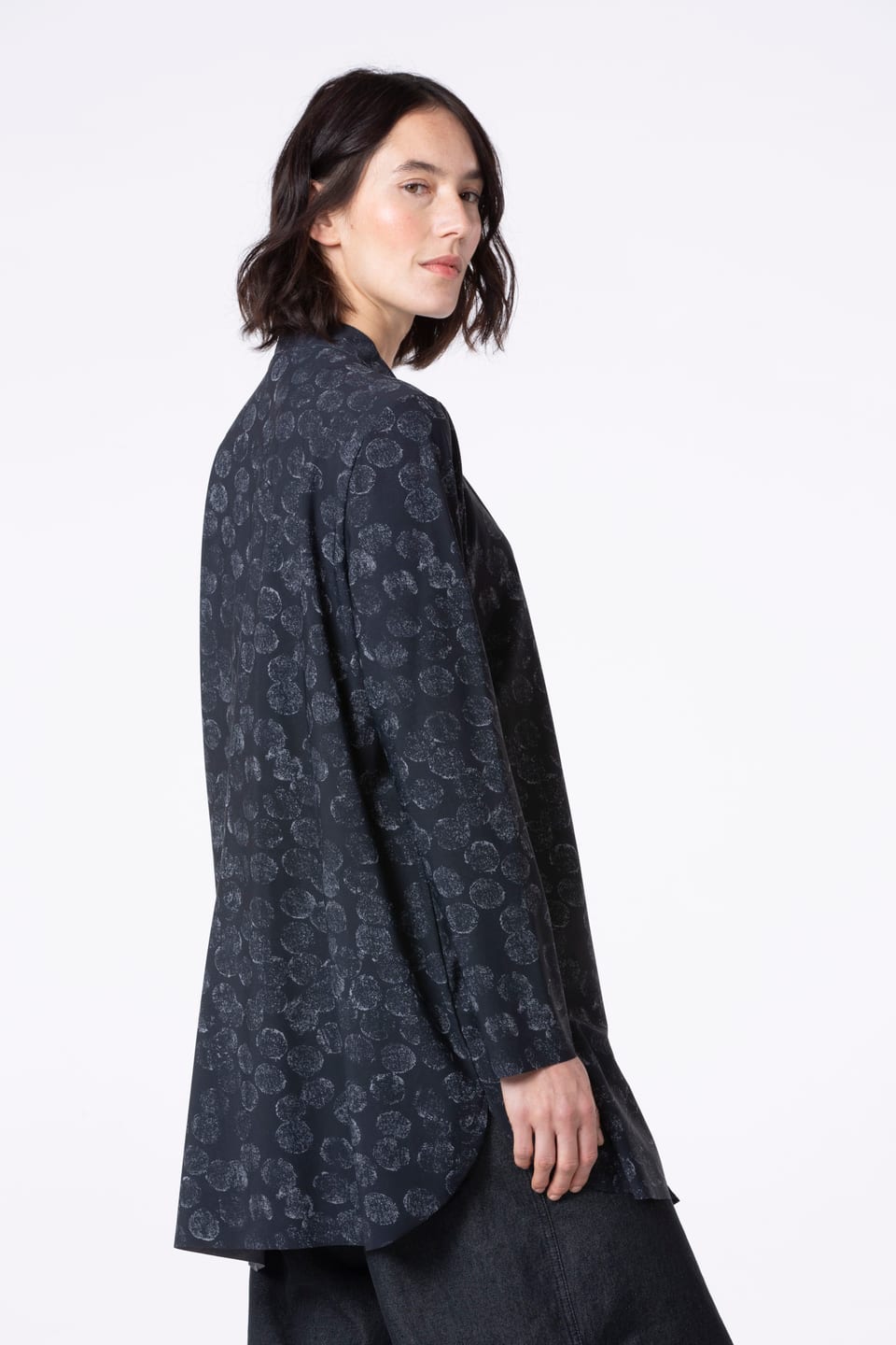 Blouse 520 - Printed techno-stretch - 990BLACK - 10250710098