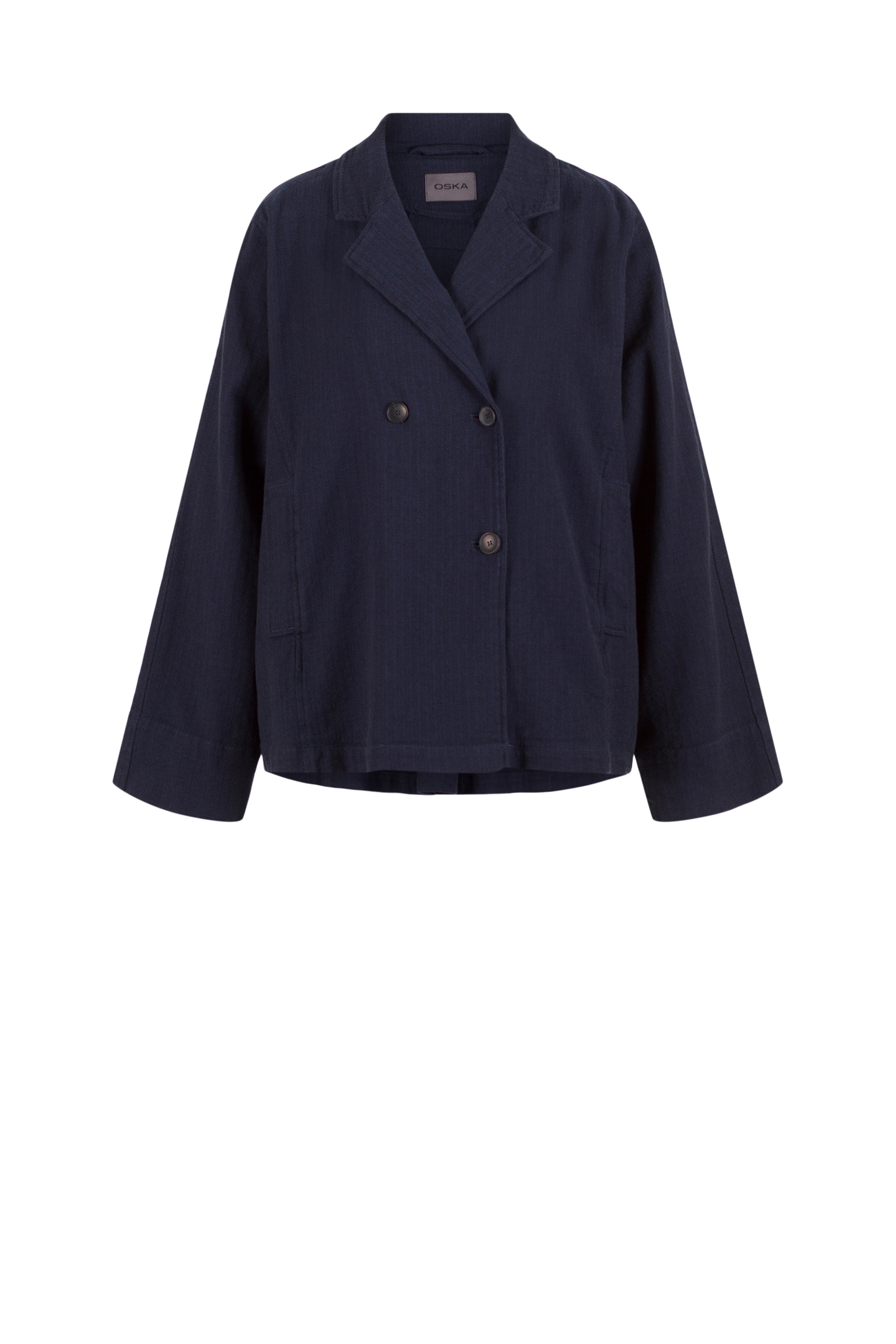 Jacket 514 wash Blue Herringbone cotton stretch