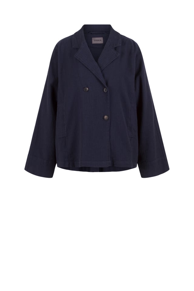 Jacket 514 wash - Herringbone cotton stretch - 480MIDNIGHT - 10250710099