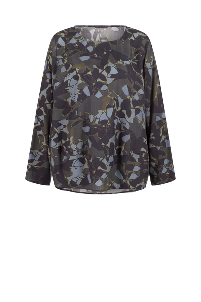 Blouse 522 - Print on pure lyocell - 490NAVY - 10250710101