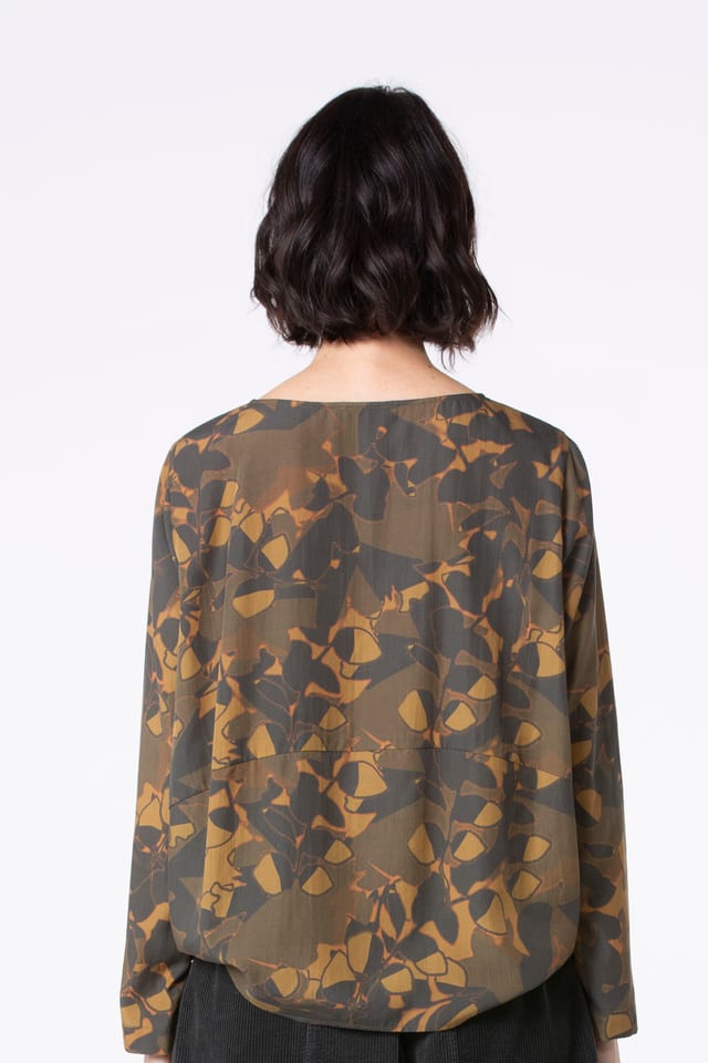 Blouse 522 - Print on pure lyocell - 980SEPIA - 10250710101