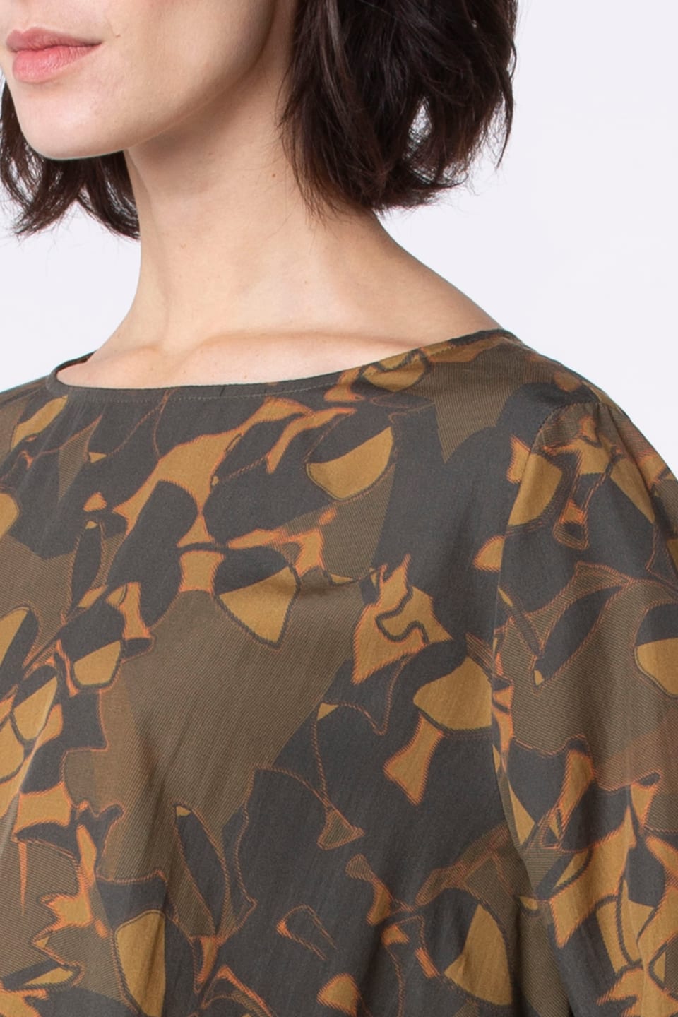 Blouse 522 - Print on pure lyocell - 980SEPIA - 10250710101