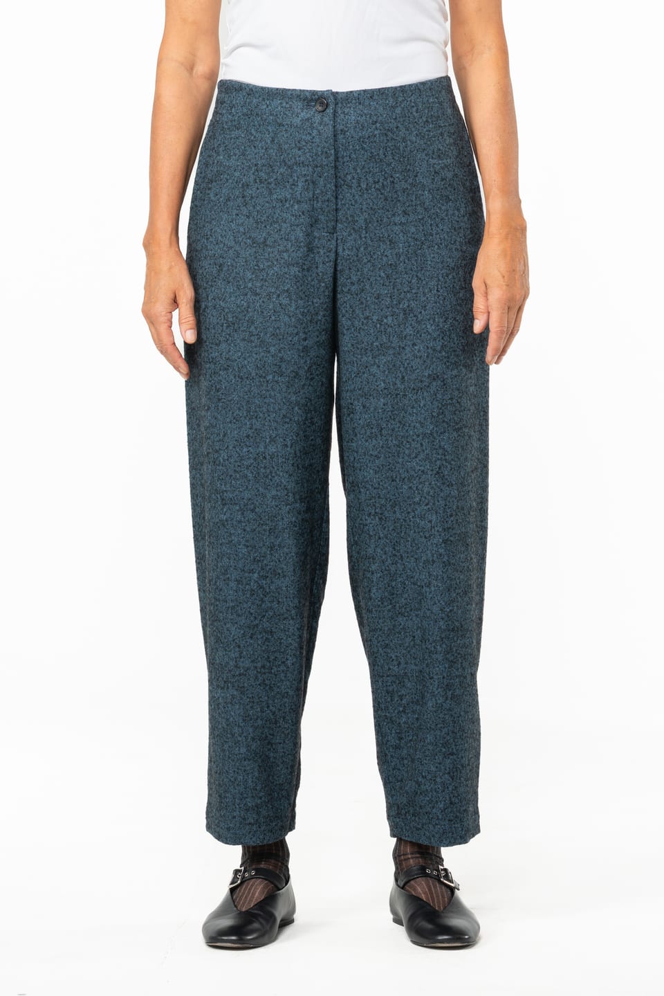 Trousers 529 - Flannel herringbone in wool blend - 540NIAGARA - 10250710103