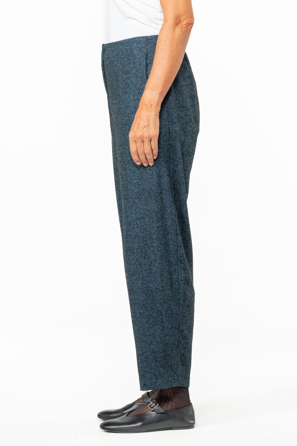 Trousers 529 - Flannel herringbone in wool blend - 540NIAGARA - 10250710103