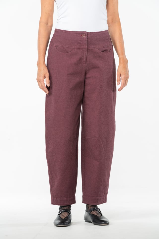 Trousers 530 - Stretch cotton with mini dobby pattern - 250REDWOOD - 10250710104