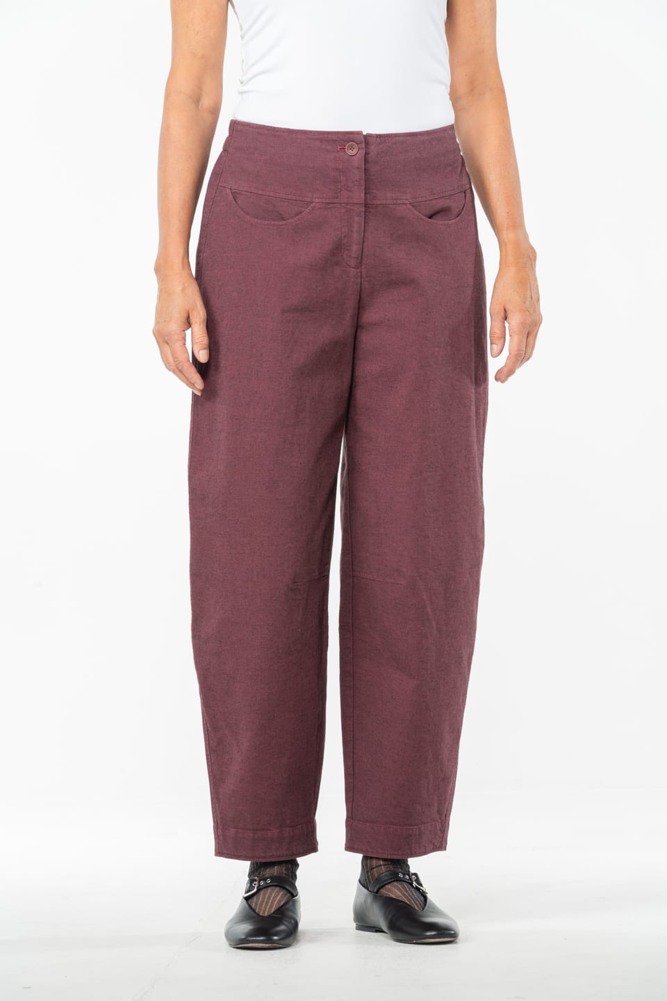 Trousers 530 - Stretch cotton with mini dobby pattern - 250REDWOOD - 10250710104