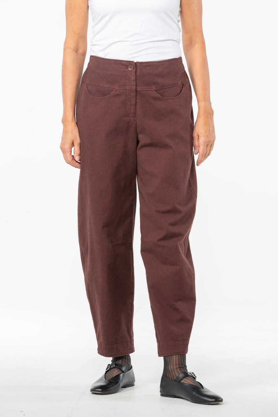 Trousers 530 - Stretch cotton with mini dobby pattern - 270TERRA - 10250710104