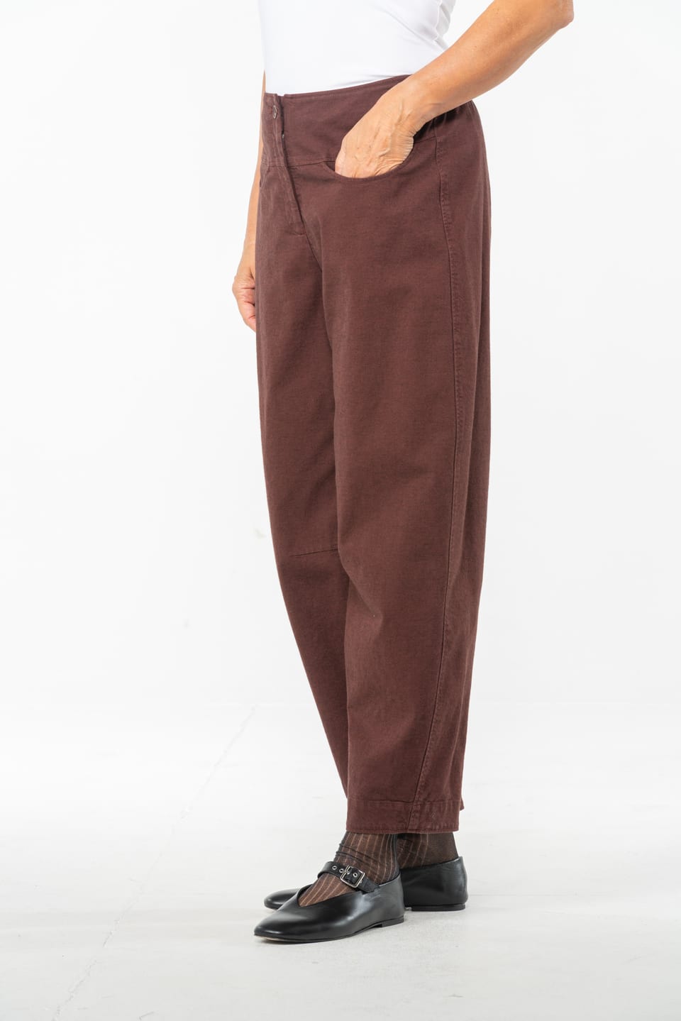 Trousers 530 - Stretch cotton with mini dobby pattern - 270TERRA - 10250710104