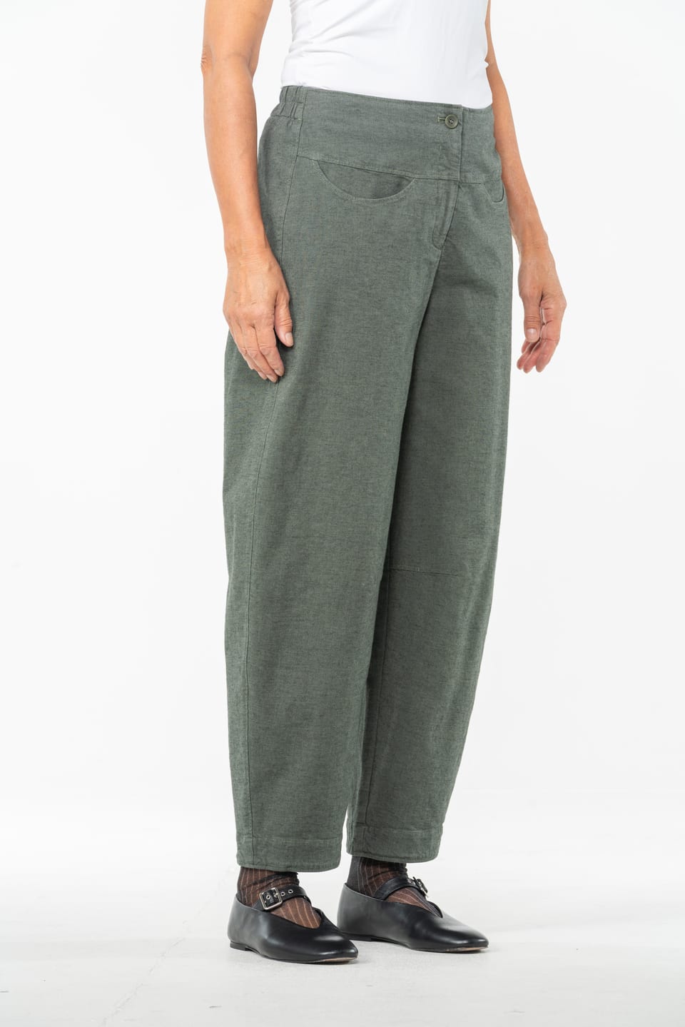 Trousers 530 - Stretch cotton with mini dobby pattern - 640THISTLE - 10250710104