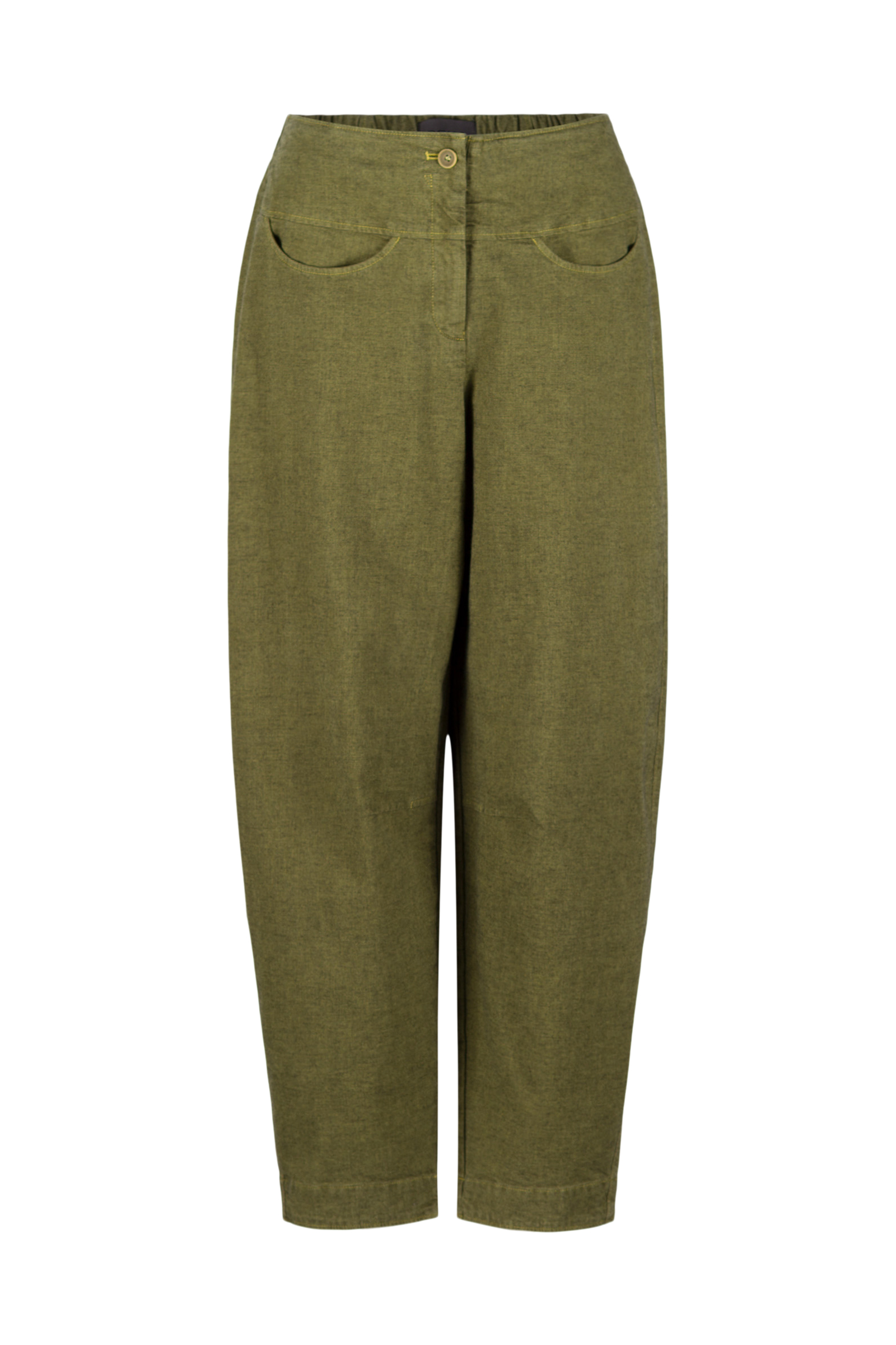 Trousers 530 Green Stretch cotton with mini dobby pattern