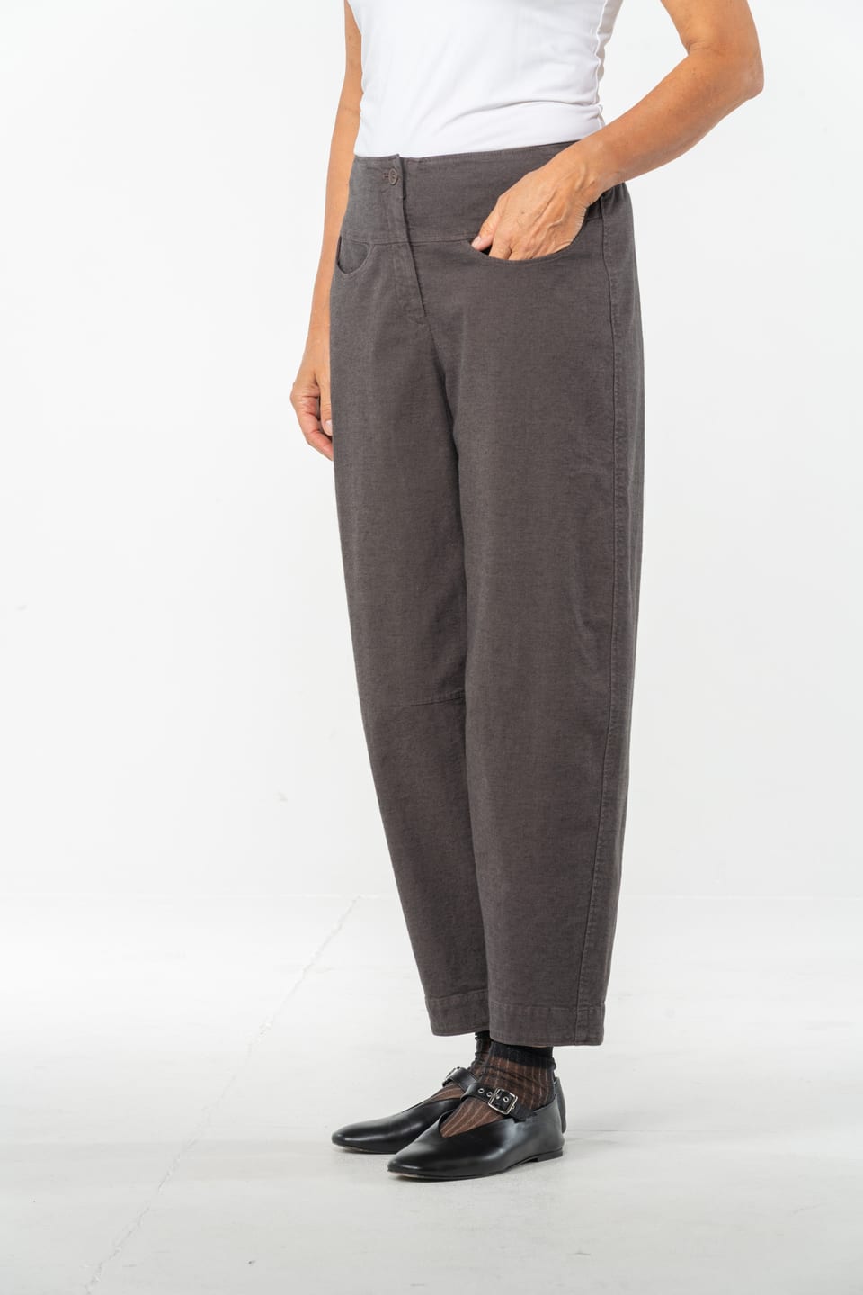 Trousers 530 - Stretch cotton with mini dobby pattern - 870TAUPE - 10250710104