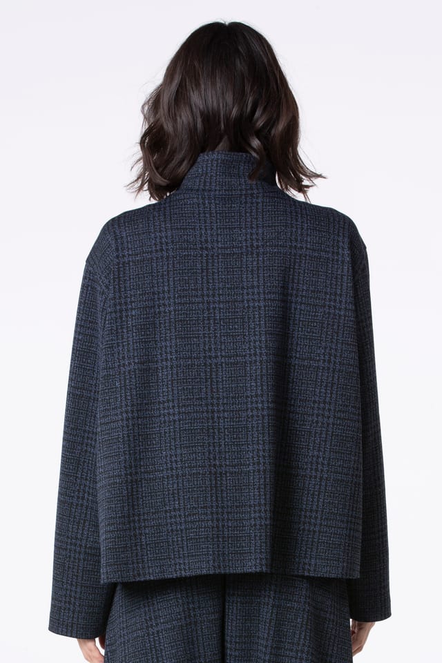 Jacke 517 - Glencheck Jacquard-Jersey in Viskosemischung - 480MIDNIGHT - 10250710105