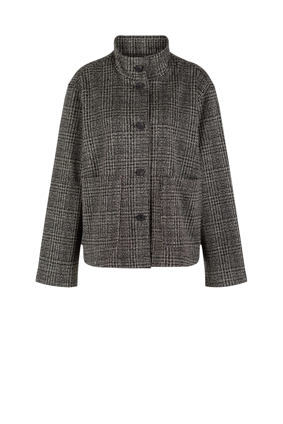 Jacket 517 - Glencheck jacquard jersey in viscose blend - 990BLACK - 10250710105