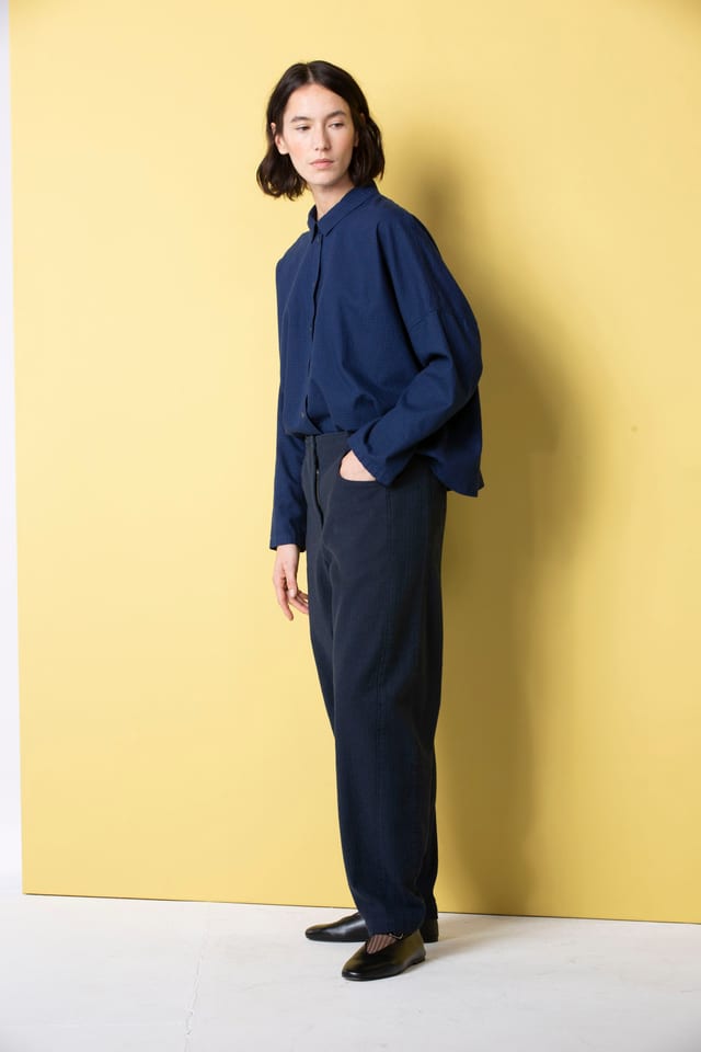 Trousers 531 wash - Herringbone cotton stretch - 480MIDNIGHT - 10250710106