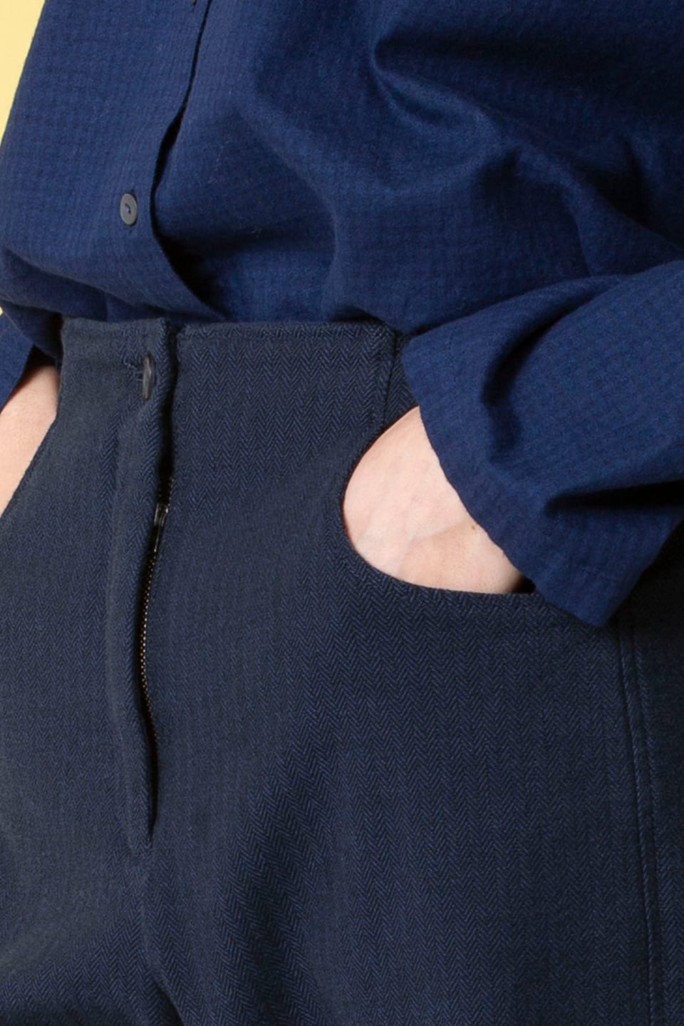 Trousers 531 wash - Herringbone cotton stretch - 480MIDNIGHT - 10250710106