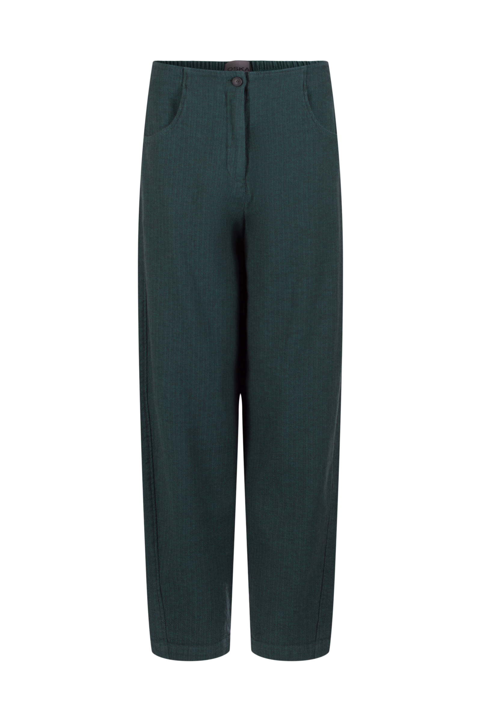 Trousers 531 wash Green Herringbone cotton stretch