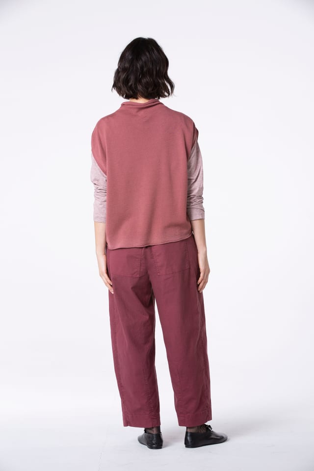 Hose 532 - Baumwollstretch mit Mini-Waffelstruktur - 252REDWOOD - 10250710107