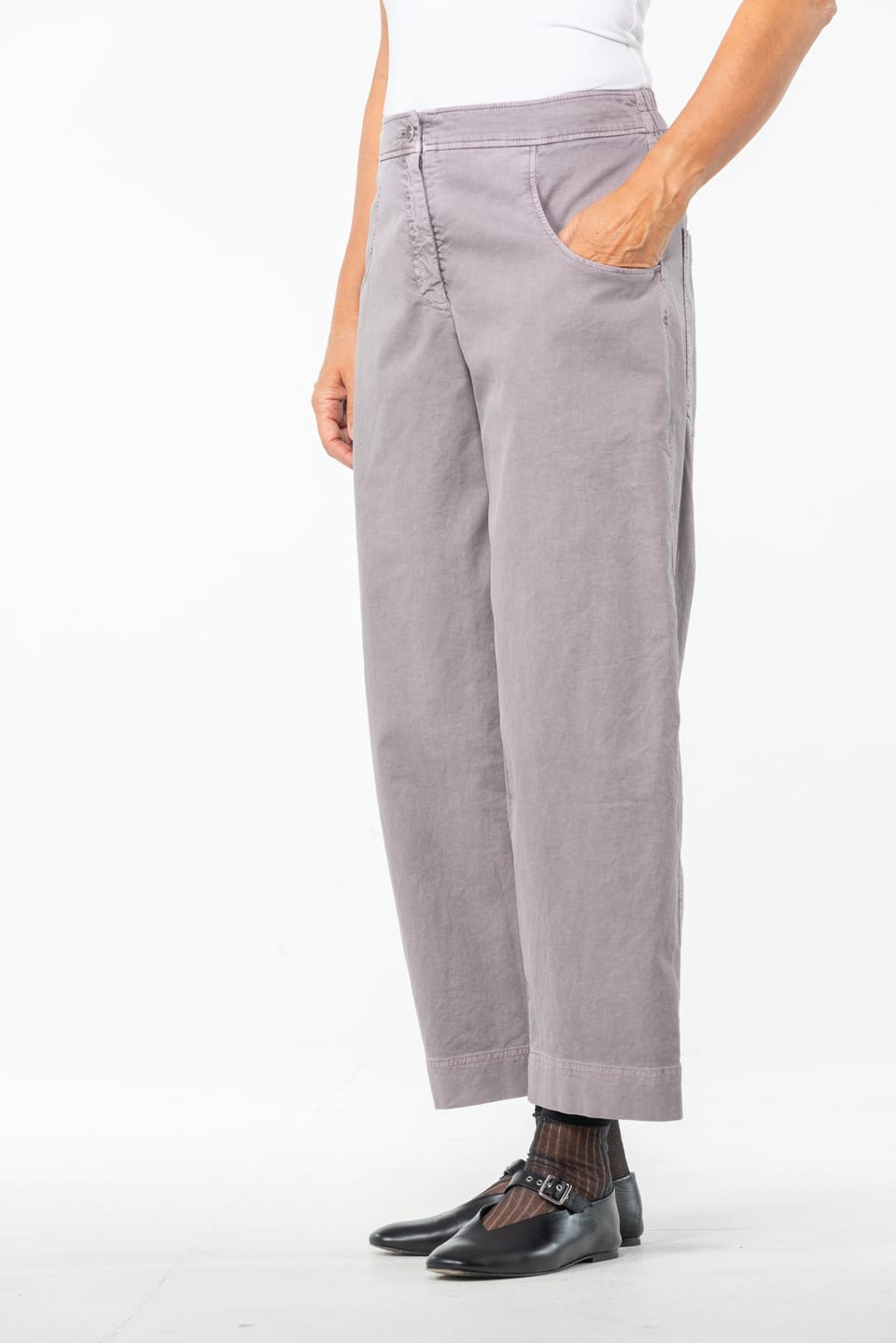 Trousers 532 - Cotton dobby stretch - 322ORCHID - 10250710107