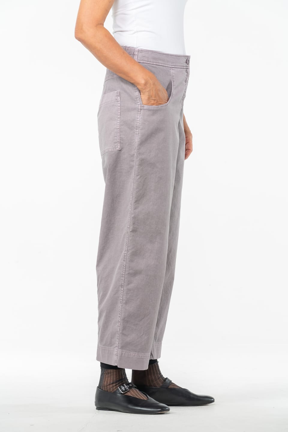 Trousers 532 - Cotton dobby stretch - 322ORCHID - 10250710107