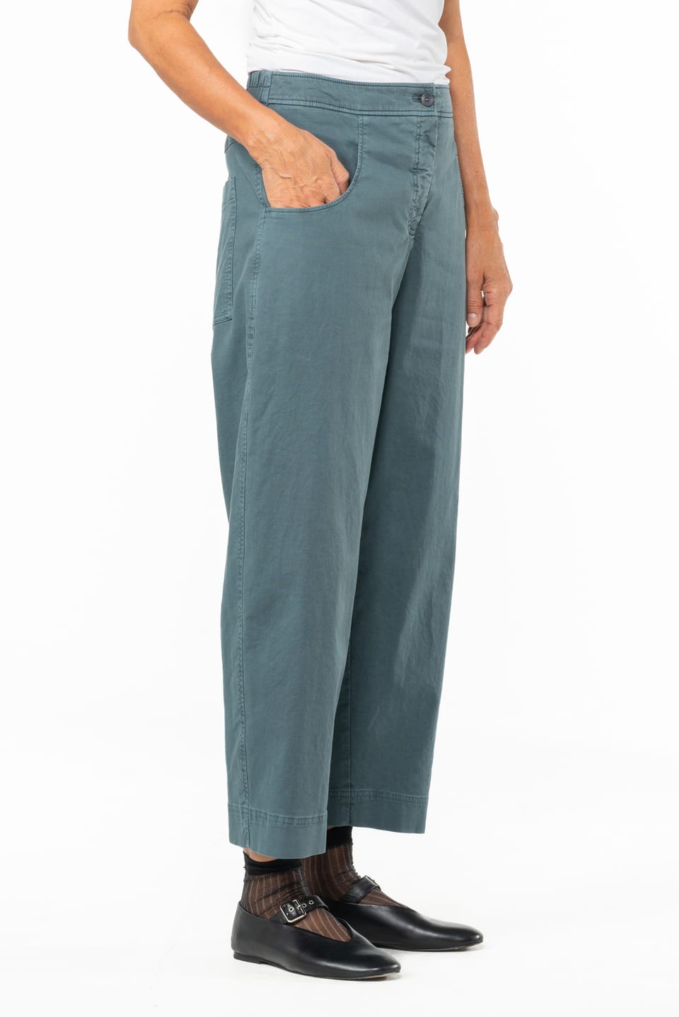 Trousers 532 - Cotton dobby stretch - 562PACIFIC - 10250710107