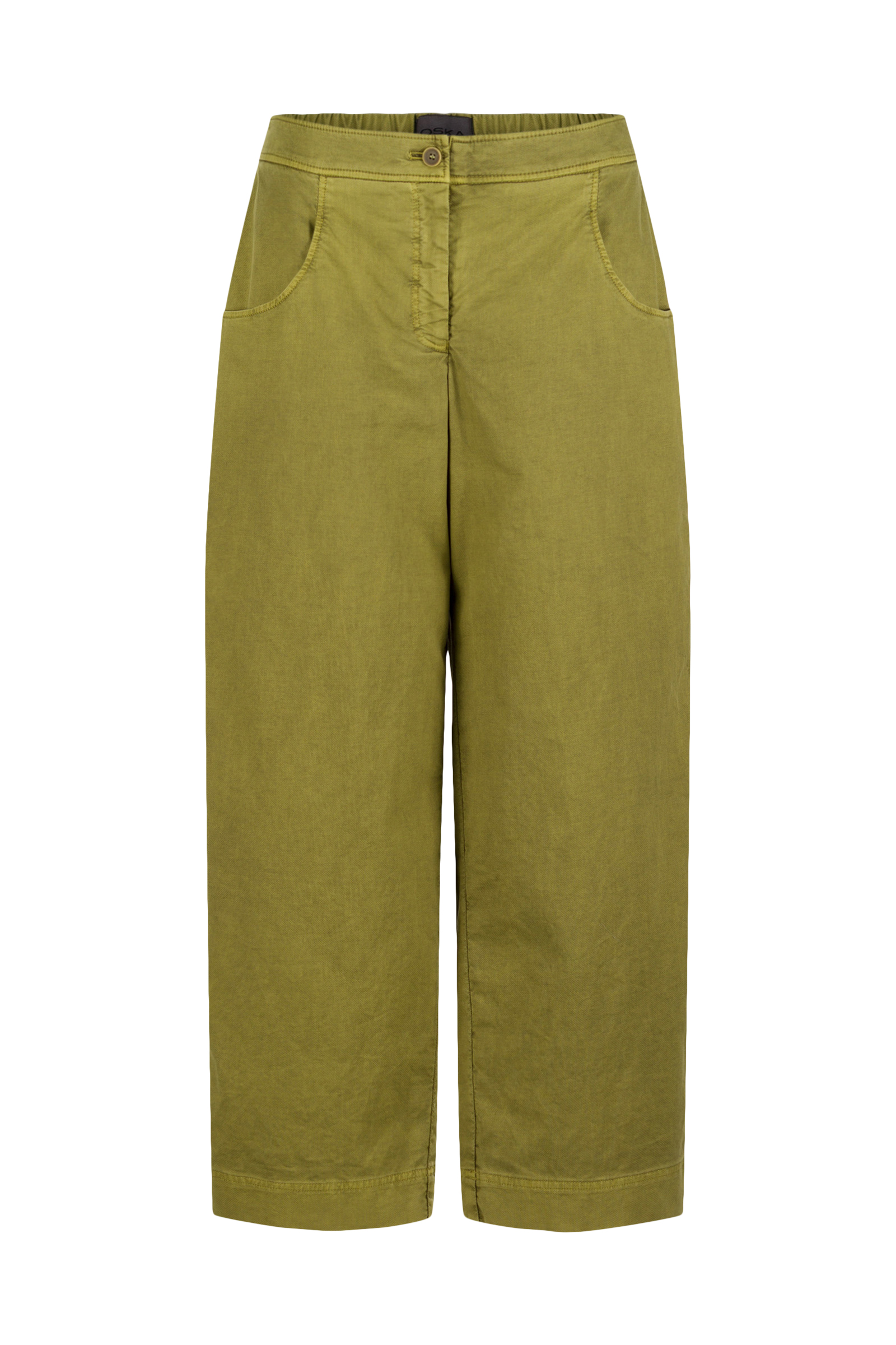 Trousers 532 Green Cotton dobby stretch