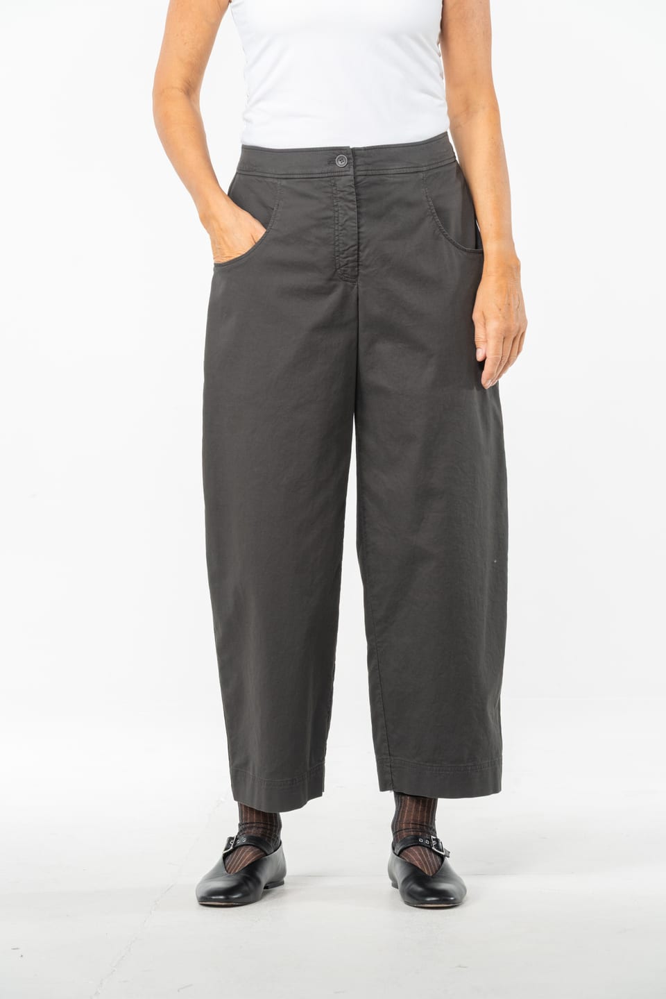 Trousers 532 - Cotton dobby stretch - 980SEPIA - 10250710107