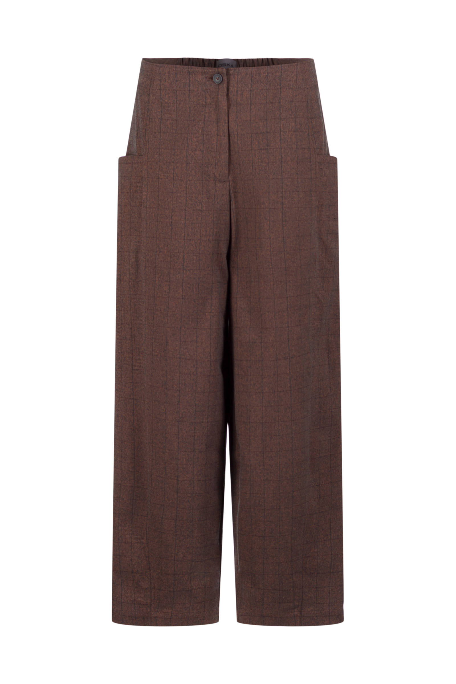 Trousers 533 Orange Stretch cotton fil-à-fil check