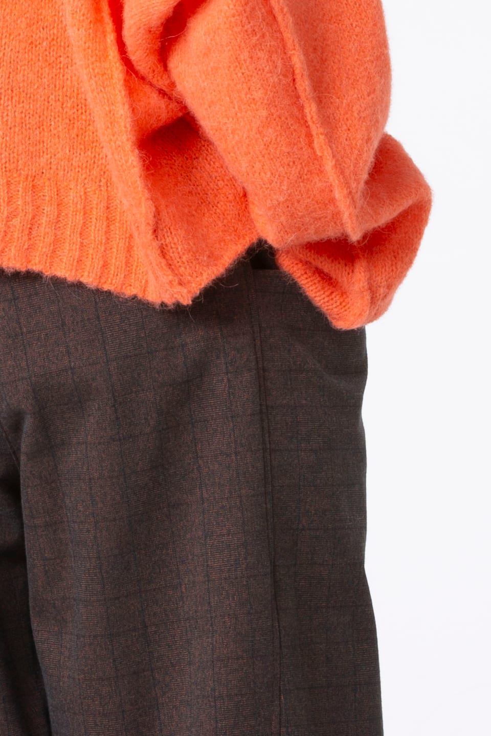 Trousers 533 - Stretch cotton fil-à-fil check - 230ORANGE - 10250710108