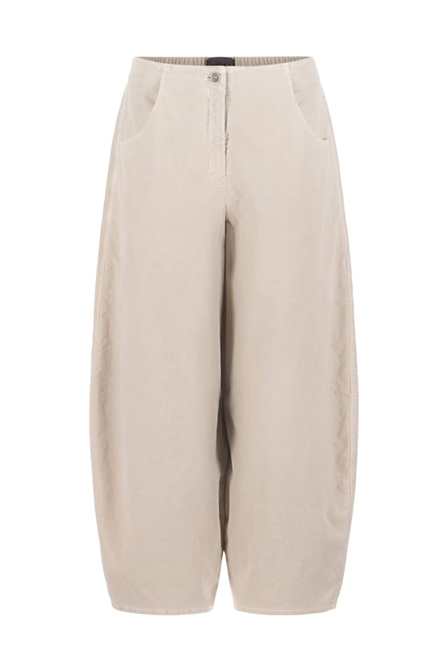 Trousers 535 - Stretchy cotton lyocell moleskin - 122ECRU - 10250710110