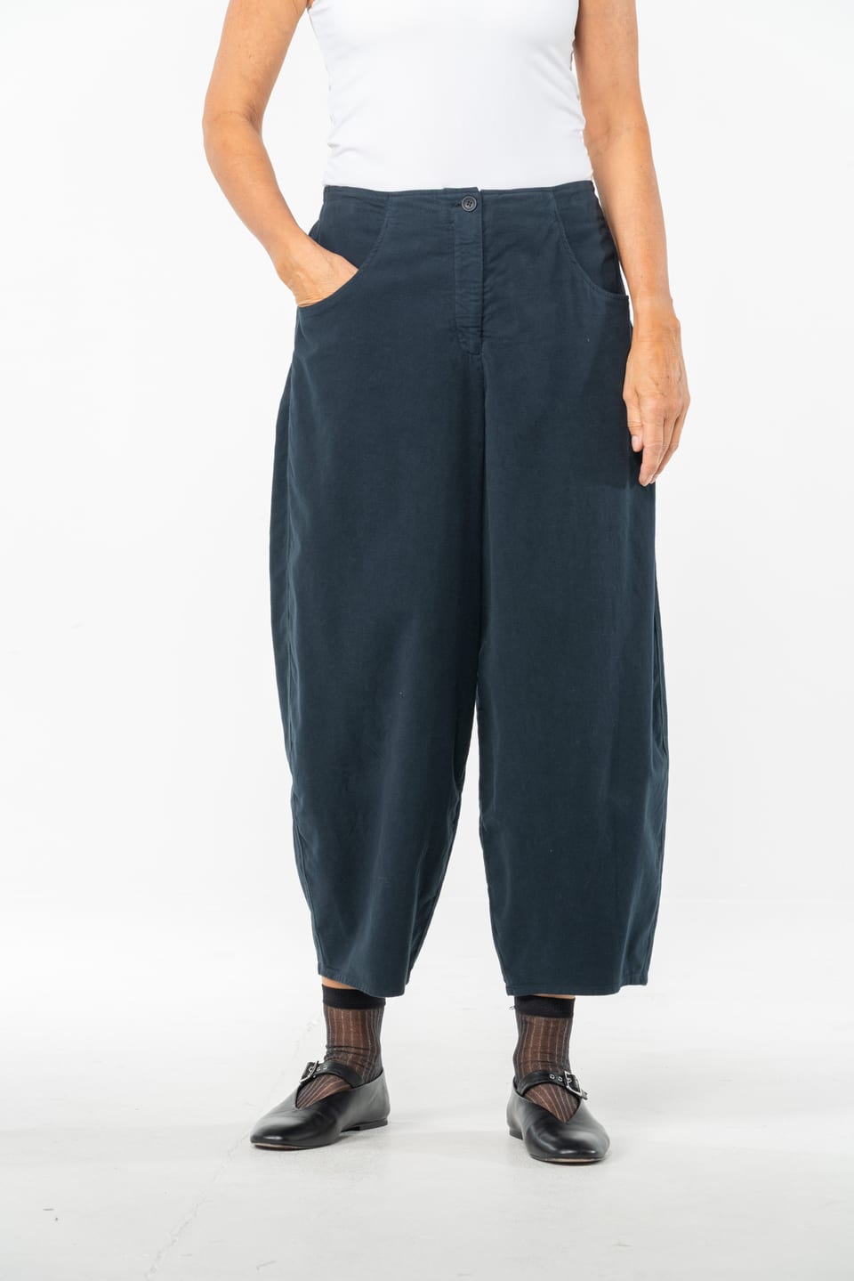 Trousers 535 - Stretchy cotton lyocell moleskin - 490NAVY - 10250710110