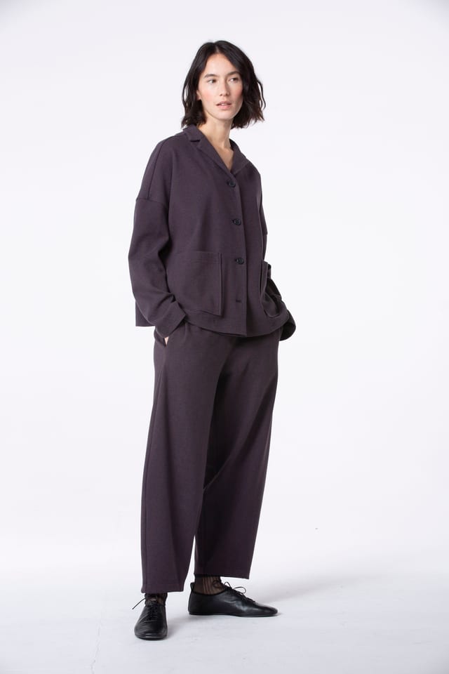 Trousers 536 - Jacquard jersey in cotton blend - 250REDWOOD - 10250710111