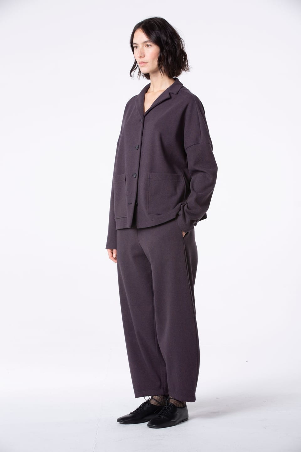 Trousers 536 - Jacquard jersey in cotton blend - 250REDWOOD - 10250710111