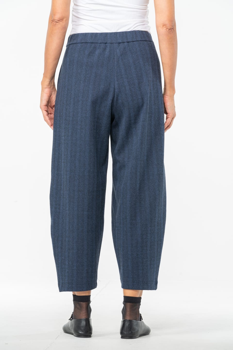 Trousers 536 - Jacquard jersey in cotton blend - 490NAVY - 10250710111